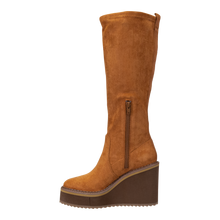 Load image into Gallery viewer, NAKED FEET - APEX in CAMEL Wedge Knee High Boots