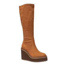 Load image into Gallery viewer, NAKED FEET - APEX in CAMEL Wedge Knee High Boots