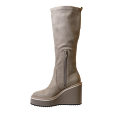 Load image into Gallery viewer, NAKED FEET - APEX in GREIGE Wedge Knee High Boots