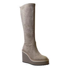 Load image into Gallery viewer, NAKED FEET - APEX in GREIGE Wedge Knee High Boots