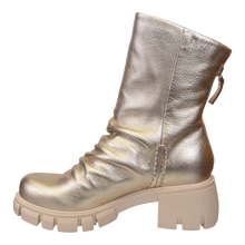 Load image into Gallery viewer, NAKED FEET - PROTOCOL in GOLD Heeled Mid Shaft Boots