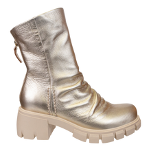 Load image into Gallery viewer, NAKED FEET - PROTOCOL in GOLD Heeled Mid Shaft Boots