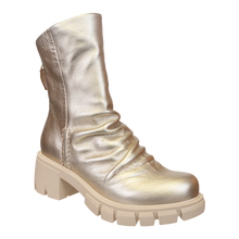 Load image into Gallery viewer, NAKED FEET - PROTOCOL in GOLD Heeled Mid Shaft Boots