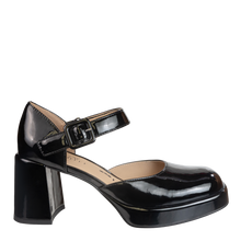 Load image into Gallery viewer, NAKED FEET - ESTONIA in BLACK PATENT Heeled Clogs
