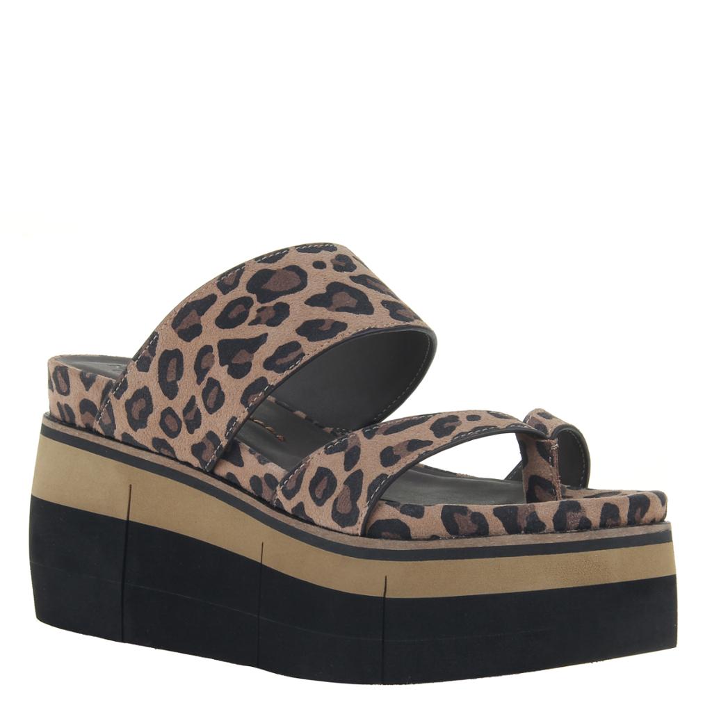 NAKED FEET - FLUX in LEOPARD PRINT Wedge Sandals