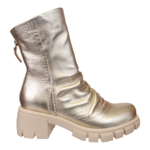 Load image into Gallery viewer, NAKED FEET - PROTOCOL in GOLD Heeled Mid Shaft Boots

