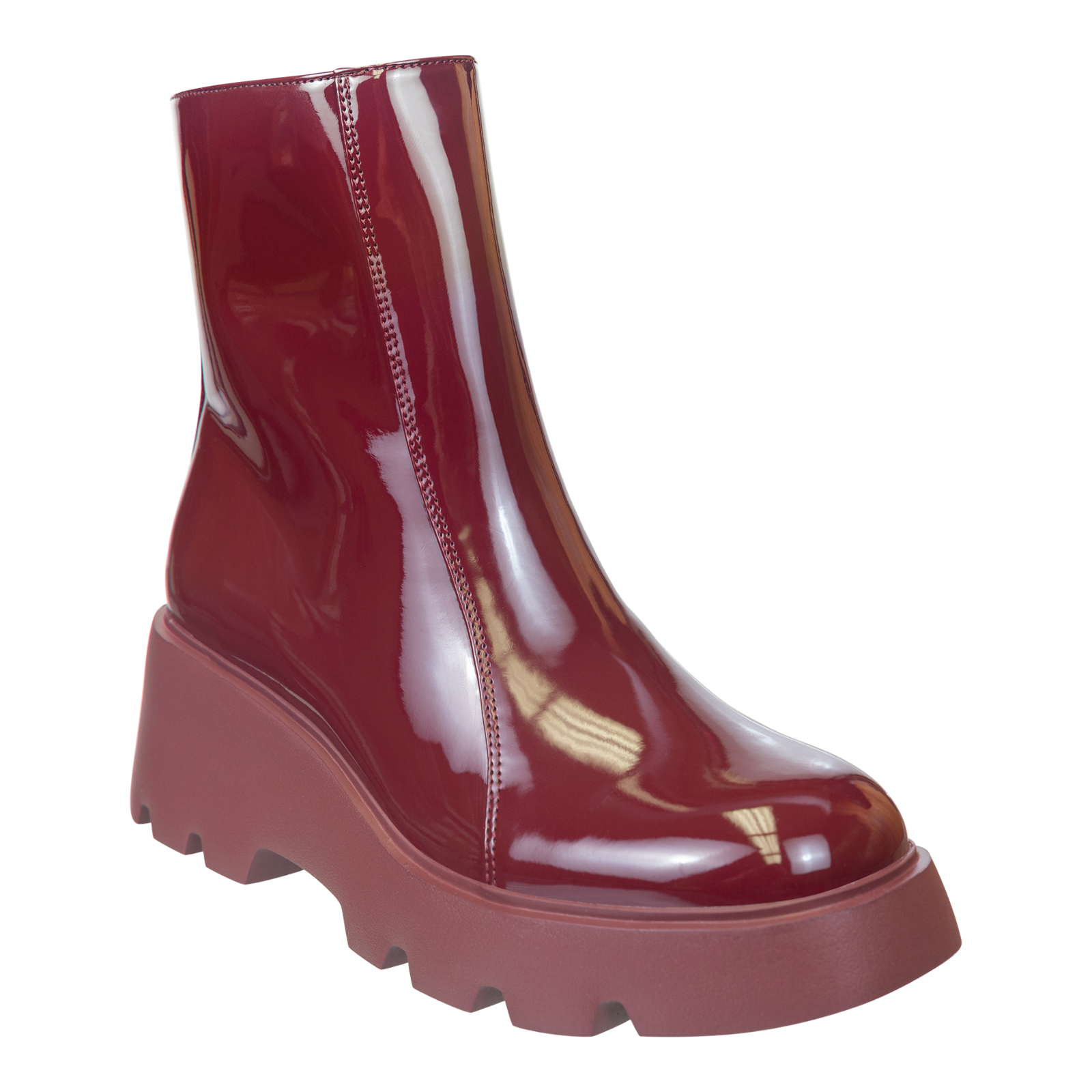 NAKED FEET - XENUS in DEEP RED Platform Ankle Boots